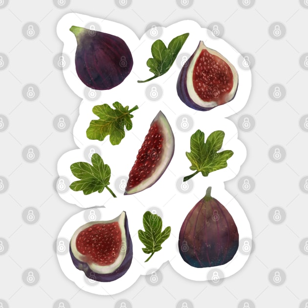 Figs and Leaves Sticker by catherold